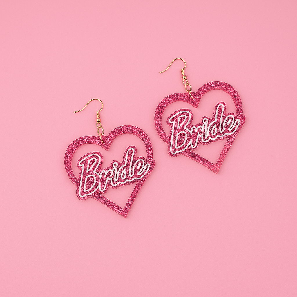 Love & Glitter – Roze Hartoorbellen voor de Bride Squad