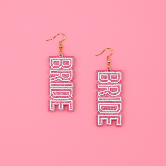 Glitter Bride Statement Oorbellen – Voor de Bride-to-Be
