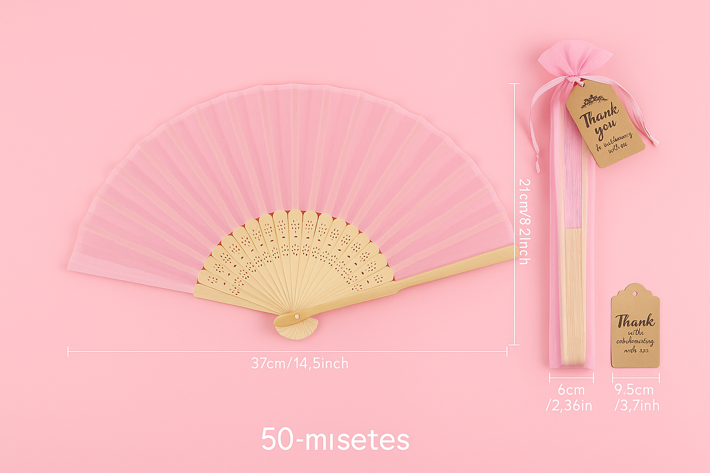 Luxe Roze Waaiers – Set van 10 met Opbergzakjes Perfect voor Vrijgezellenfeest!