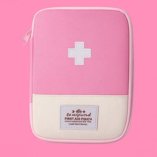 Compact First Aid roze Reistasje – (15 x 10,5 cm)