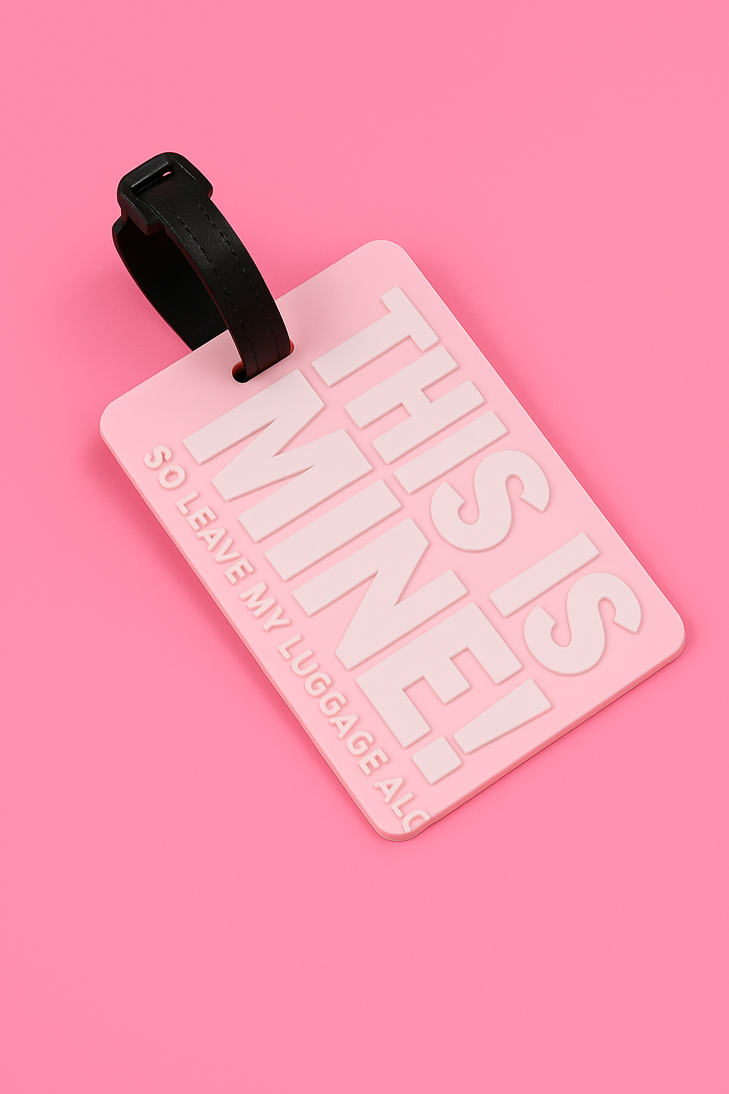 Siliconen Bagagelabel – “THIS IS MINE!” Roze