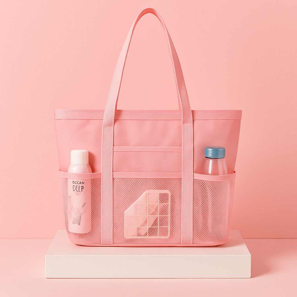 ποΈ Roze Strandtas met Meshvakken