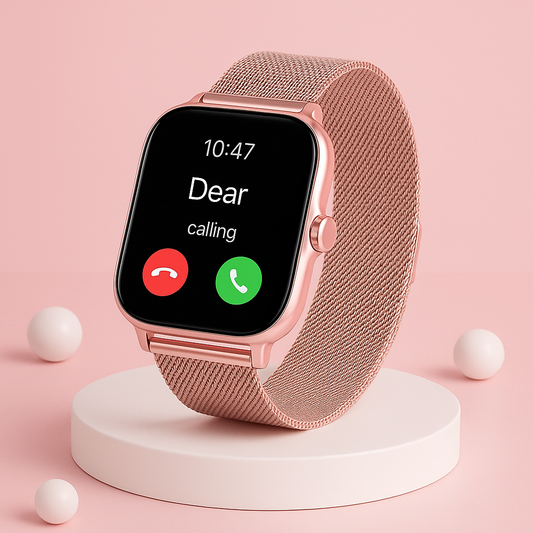 💗 Roze Smartwatch – Stijlvol, Slim & Supervrouwelijk!