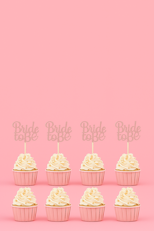 Bride to Be Cupcake Toppers – 12 stuks