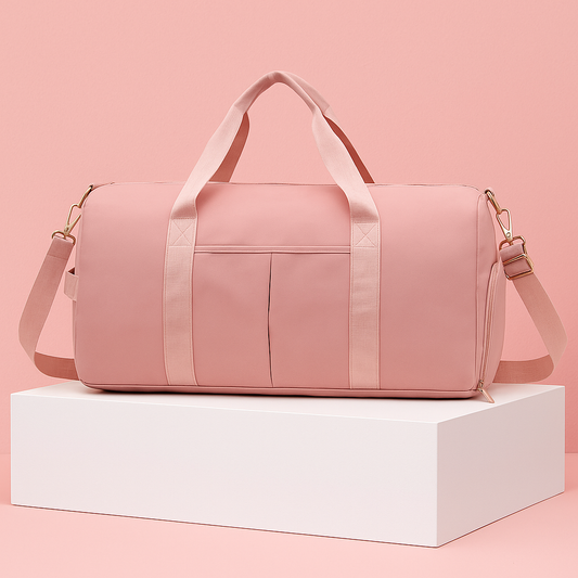 🎒 Luxe Roze Reistas van Nylon – Meerdere Vakken & Ritsen