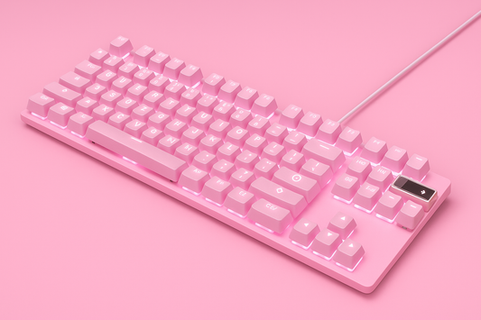 Stijlvolle Roze Toetsenbord met LED-verlichting